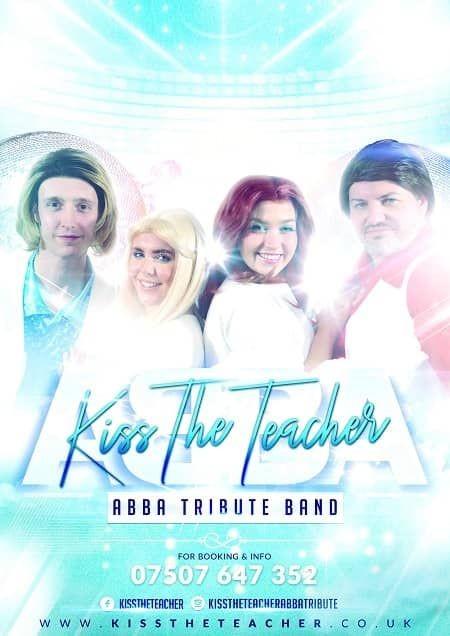 Booking Entertainment for Your Venue - Poster for Kiss The Teacher ABBA Tribute Band