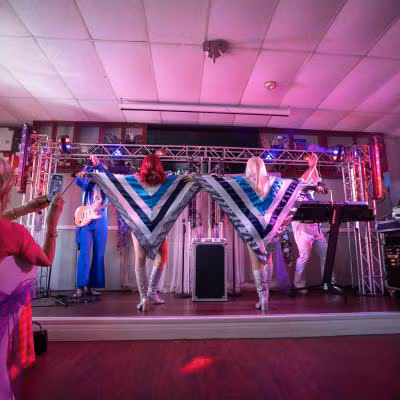 Kiss The Teacher ABBA tribute band at Llandovery Rfc Ladies Day 2025 