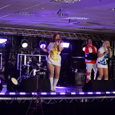 Kiss The Teacher ABBA tribute band performing  at Worcester sixways stadium